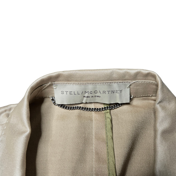 Stella Mccartney Single Button Ivory Silk Blend Blazer *Flaw* Size: 40 - Picture 3 of 10